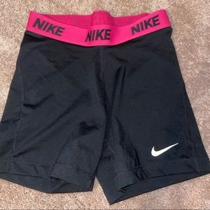 Nike Black and Pink Athletic Shorts Size Medium